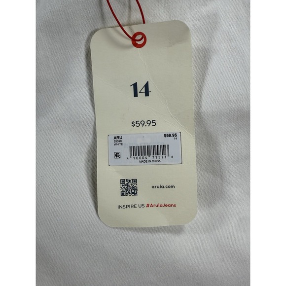 Arula Women's Size 14 White Denim Shorts High Rise 6.25" Inseam Raw Hem NWT - Picture 5 of 10